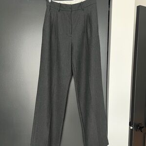 Gray Wide-Leg Trousers